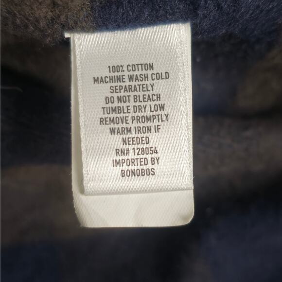 Bonobos Shirt Mens Size Medium Slim Fit Brown Navy Buffalo Plaid Flannel - Picture 13 of 16